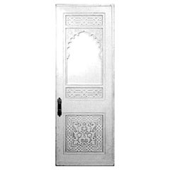 Middle Eastern White Painted Carved Door