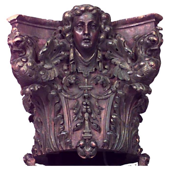 Ensemble de 4 colonnes en acajou sculpté de style Revive gothique anglais