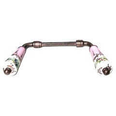 Pair of French Victorian Pink and White Porcelain Door Handles