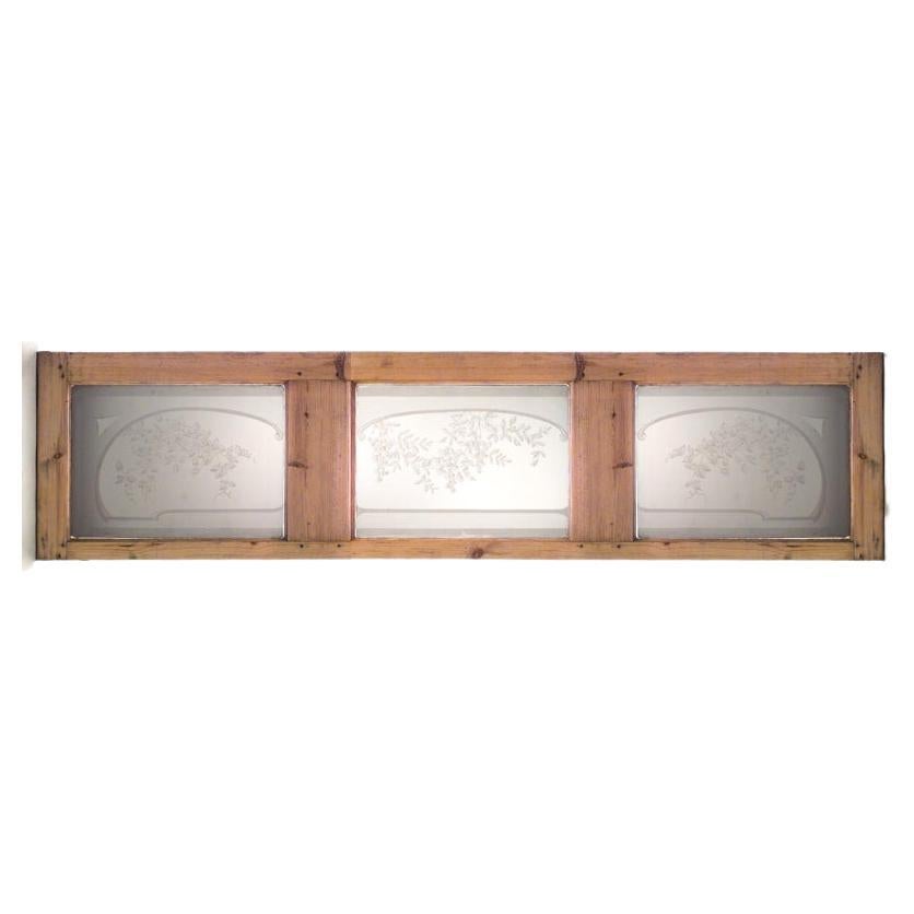 French Louis XVI Pine 3 Panel Transom Window For Sale