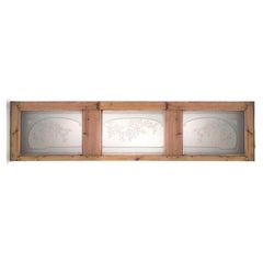 French Louis XVI Pine 3 Panel Transom Window