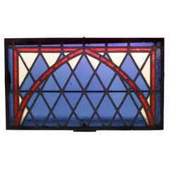 American Victorian Blue Leaded Glass Windows