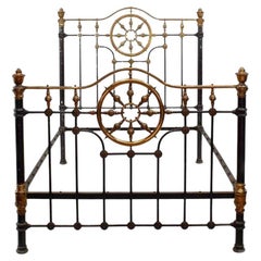American Victorian Painted Brass Full Bed