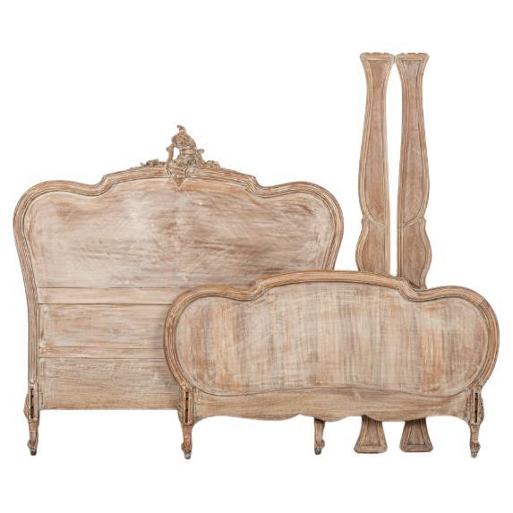 French Louis XV Provincial Bleached Full Bed