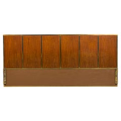 Paul McCobb per Calvin Furniture Company Testiera king size in ottone e noce