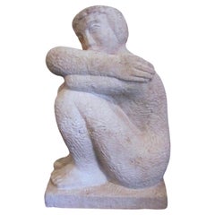 Scultura figurativa in pietra calcarea Art Deco francese, Lucien Gibert