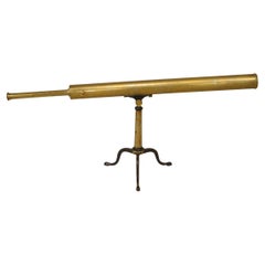 English Victorian Brass Telescope, Circa 1890, Three-Legged Base, UK