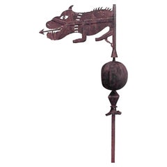 American Country-Style Wrought Iron Weather Vane, Circa 1850, USA