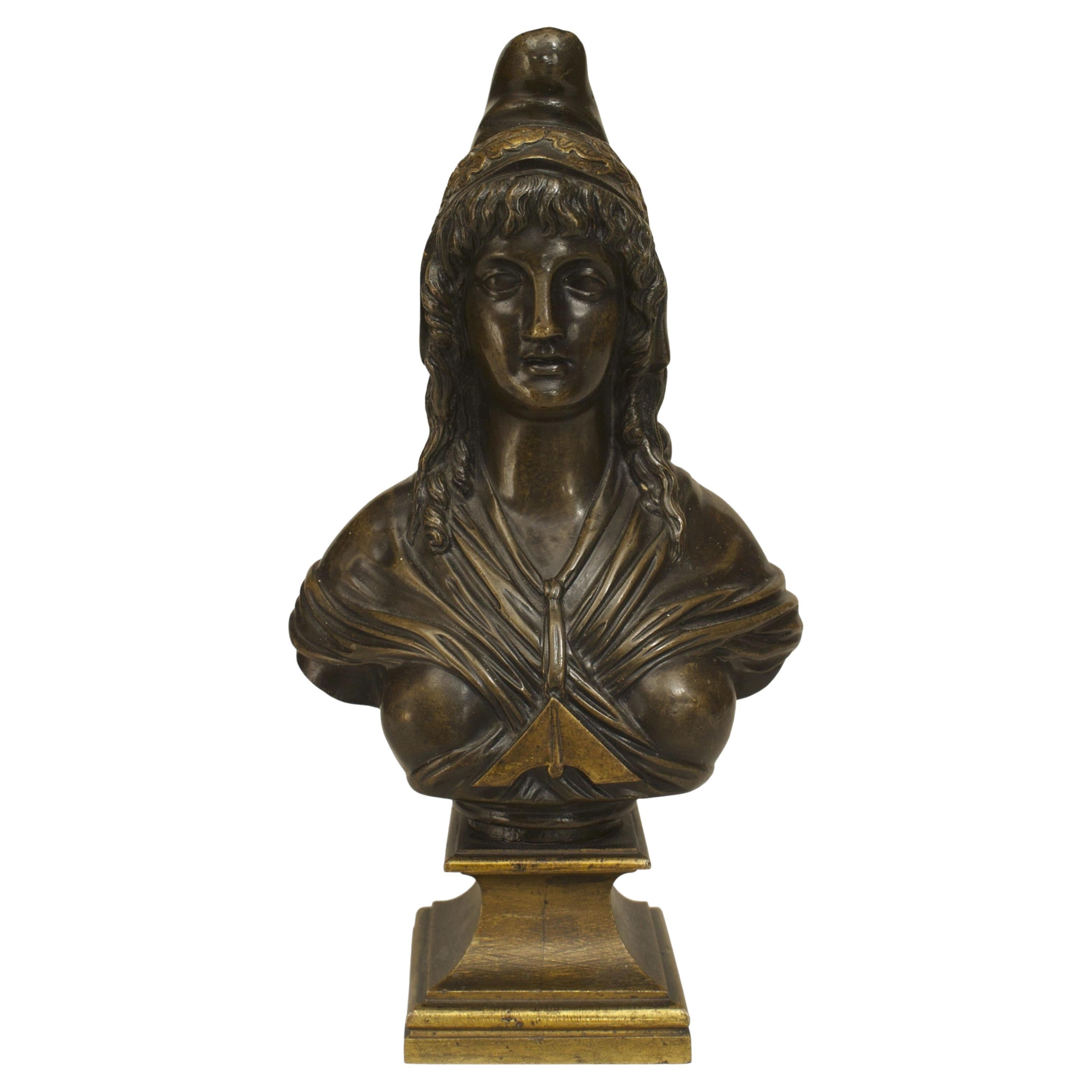 Bronze Grecian Woman Bust