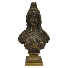 Buste de femme grecque en bronze