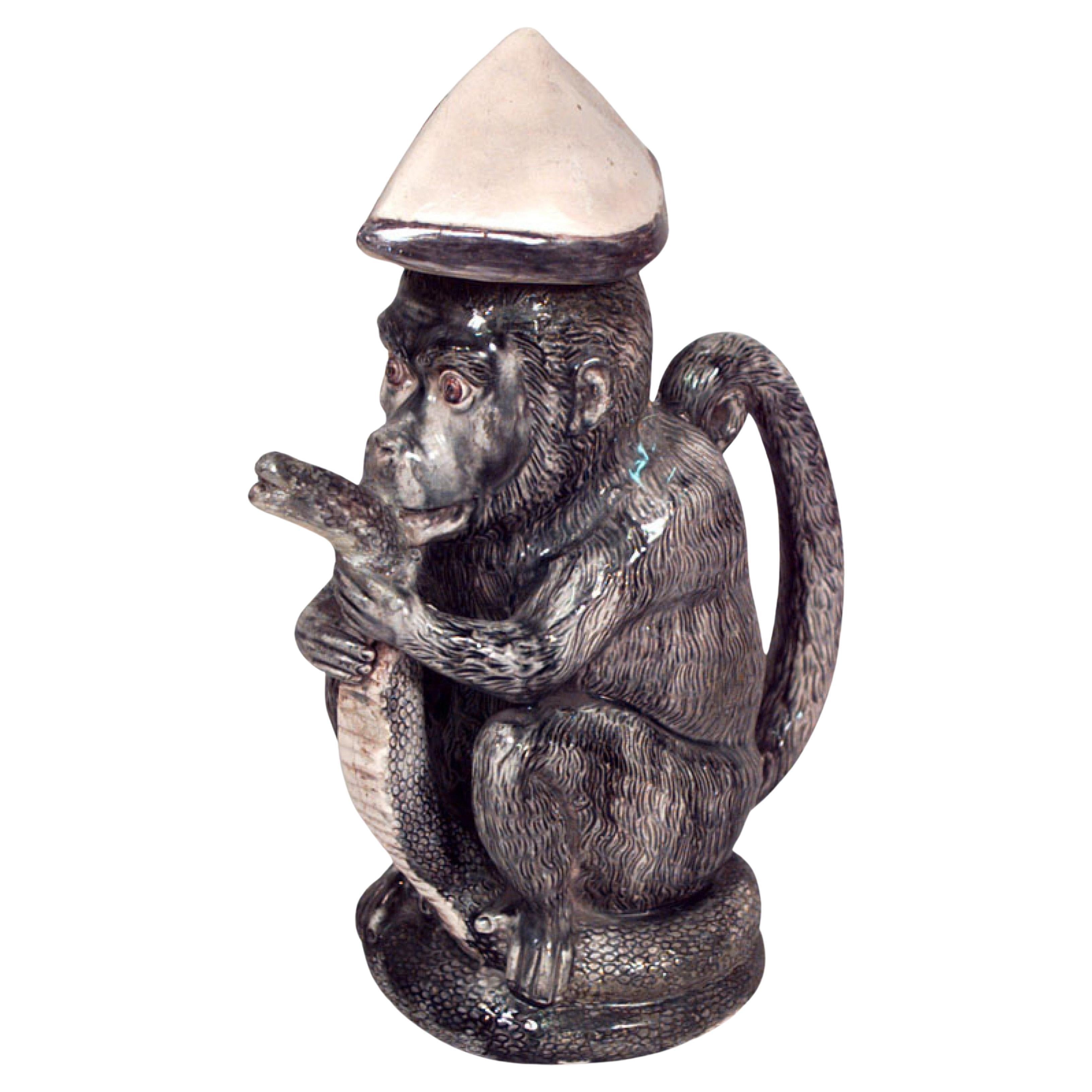 Victorian Majolica Porcelain Monkey