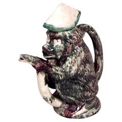 Victorian Majolica Porcelain Monkey