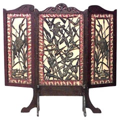 Arts and Crafts Mahogany 3-Fold Screen