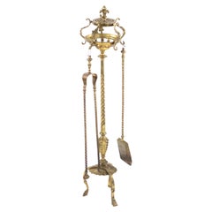 Viktorianischer Bronze Feuer Werkzeug Stand