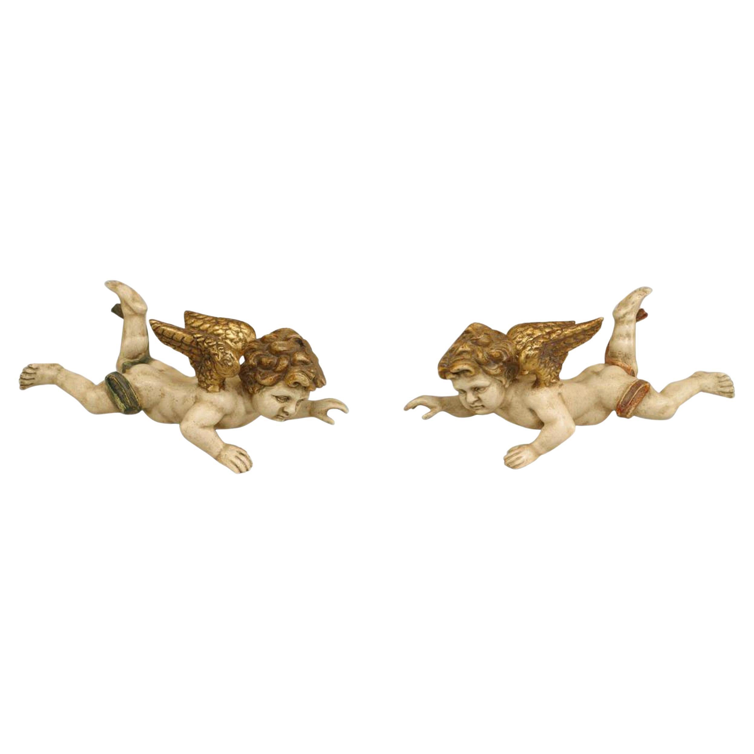Pair of Italian Rococo Gilt Cupids