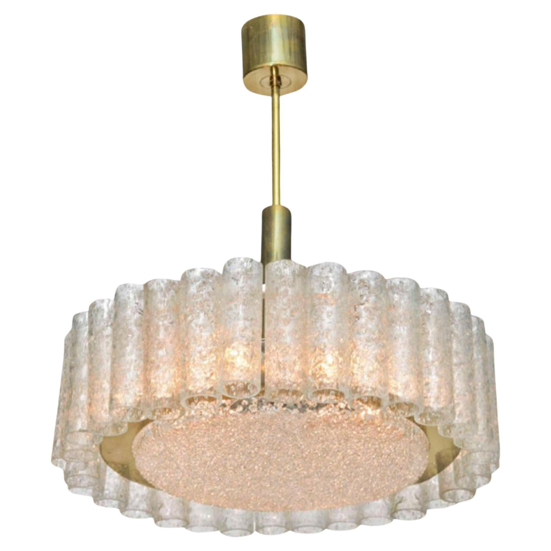 Lampadario moderno tedesco in vetro soffiato a mano e ottone "Doria