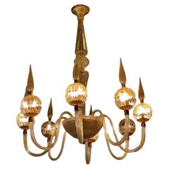 Feiner italienischer moderner 8armiger Kronleuchter aus mundgeblasenem Glas, Barovier & Toso