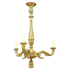 Italian Rococo Style Gilt Wood Chandelier