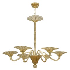 Italian Mid-Century Gold Dusted Glass Chandeliers
