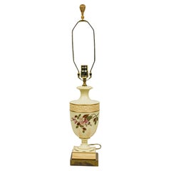 Victorian Style Mid-Century Table Lamp, Floral Porcelain, Circa 1955