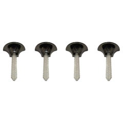 Pair American Modern Glass and Gunmetal Wall Lights, Sconces, Karl Springer