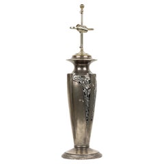 Hand-Crafted American Art Deco Silver Plate Table Lamps, Early 1900s