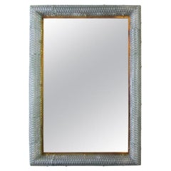 Italienischer moderner Spiegel aus mundgeblasenem Glas und Bronze mit Beleuchtung Barovier&Toso