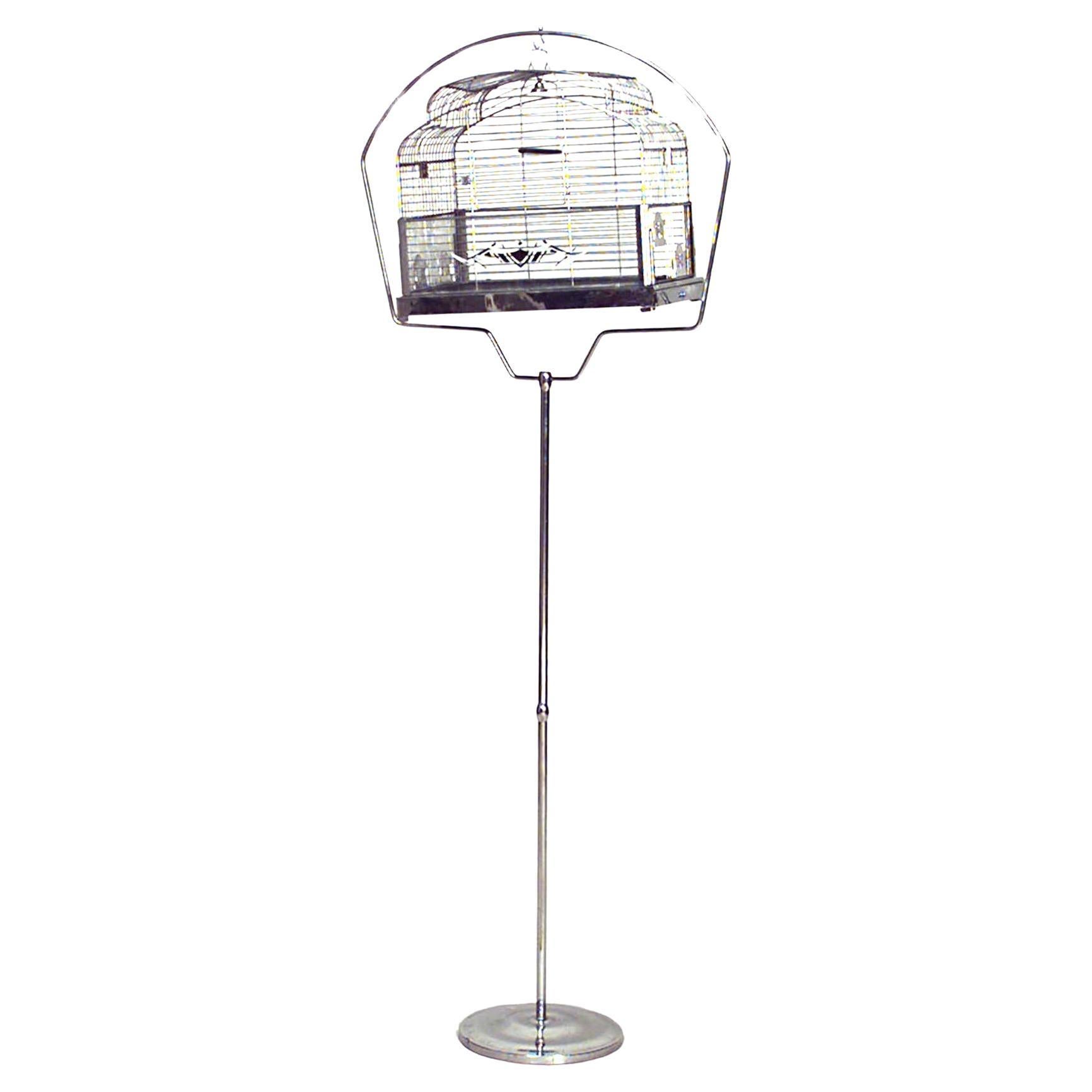 Art Deco Chrome Bird Cage