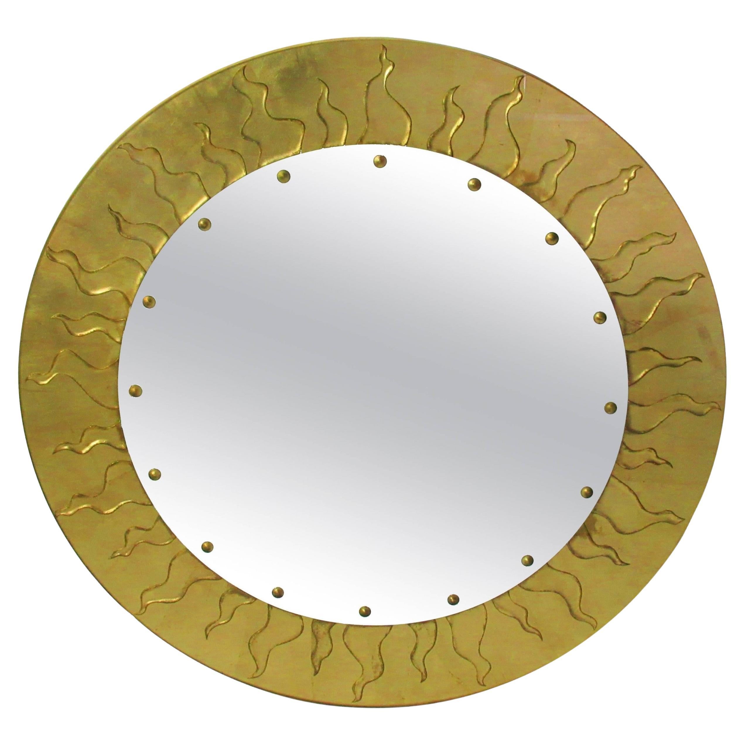 Miroir circulaire églomisé du modernisme américain, David Marshall