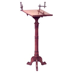 English Gothic Revival Wood Lectern, Yew, Hand-Crafted, Circa 1850, UK