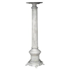 Outdoor Painted Iron Fluted Column Pedestal, Biedermeier Style, Europe