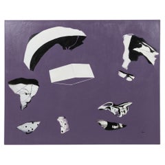 Pintura acrílica sobre lienzo titulada «Cena», estilo moderno, siglo XX