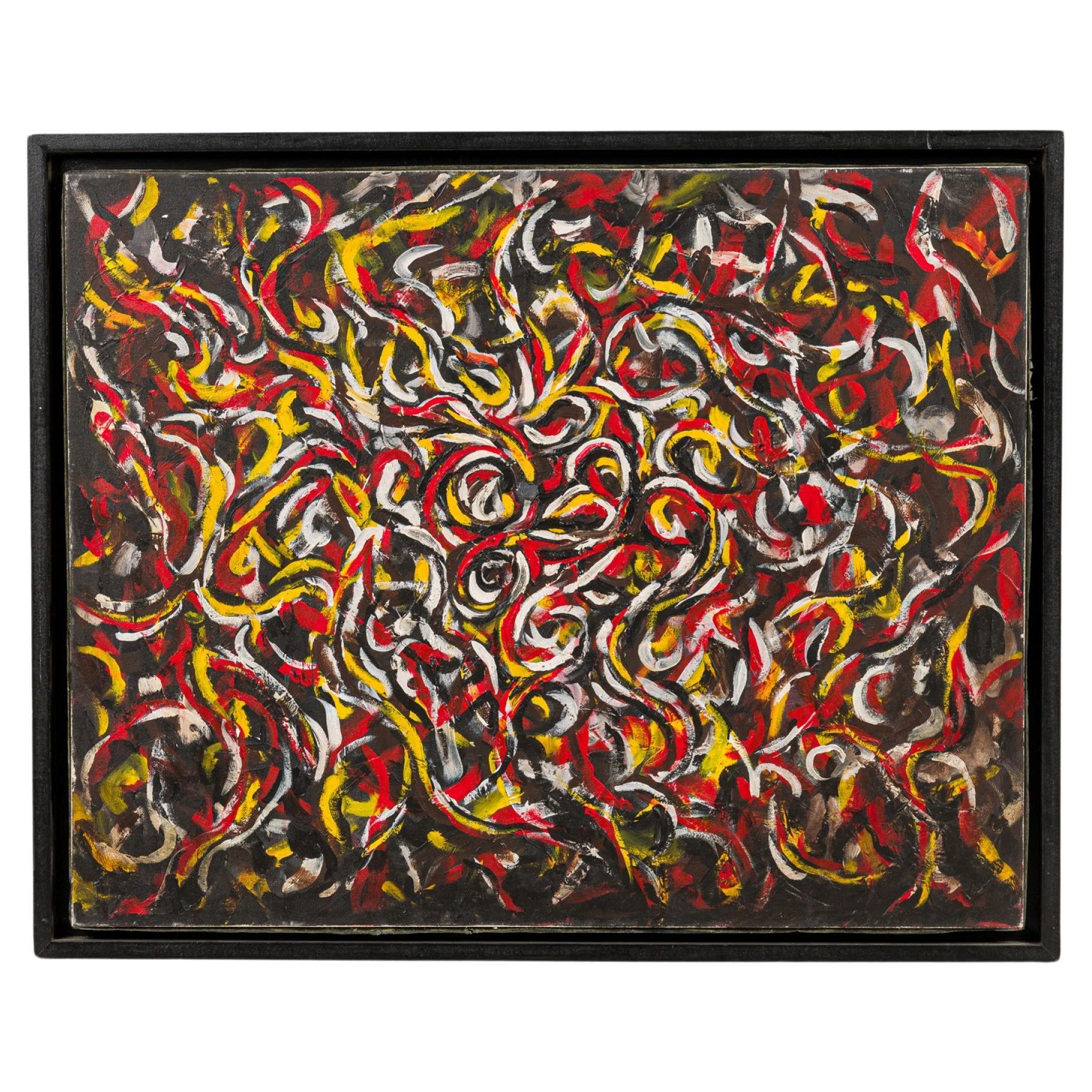 Copy of Abstract Modern Painting, Hand-Painted, Late 20th Century