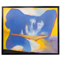 Blaues Torso-Gemälde, moderner Stil, handgemalt, Ende des 20. Jahrhunderts
