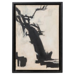 Black and White Abstract Expressionist Painting, Late 20th Century