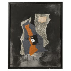 Collage Abstract Painting, Modern Hand-Painted, Late 20th Century, USA