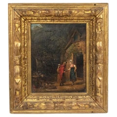 Victorian Oil Painting of 3 Women & Man
