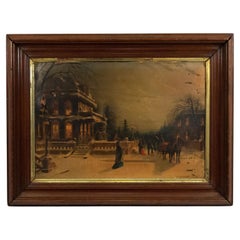 Victorian Print of Winter Scene, Gilt Framed, Late 19th Century