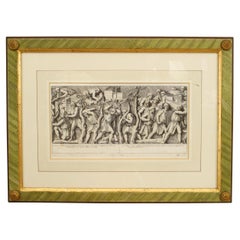 Neo-Classic Roman Historical Scene Print, Hand-Painted, 20th Century