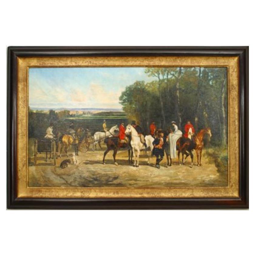 Peinture victorienne représentant un paysage, réalisée à la main, fin du XXe siècle
