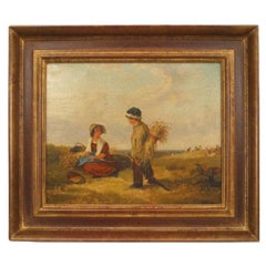 Hand-Painted Victorian Style Young Reapers, Late 20th Century