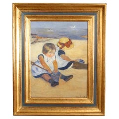 Children Playing on the Beach Painting