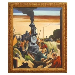 Copy of Thomas Har Benton's "Building of Railroad" Painting