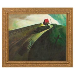 Death on Ridge Road Copy Painting, American Regionalist Style, 40x48