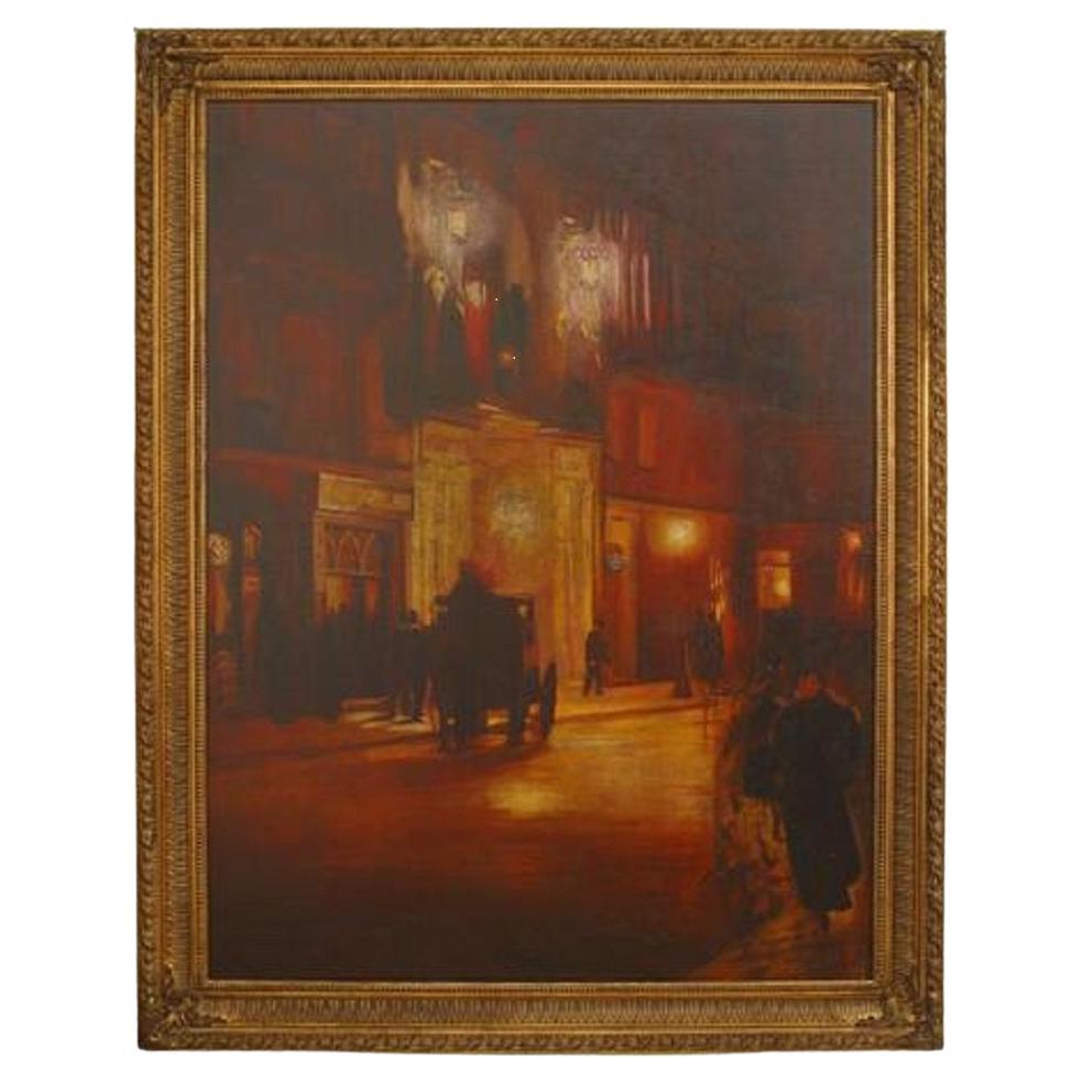 Peinture impressionniste française d'une scène de rue