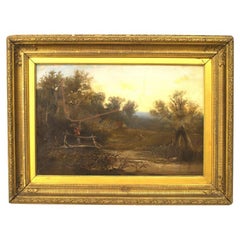 English Victorian Landscape Oil Painting, Signed, Late 19th Century