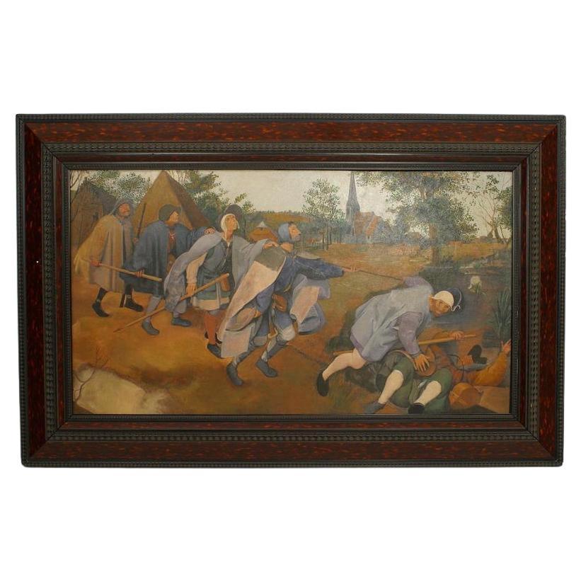 Orientalist Painting of Harem Girl with Monkeys, Antique, 30x38 Inches