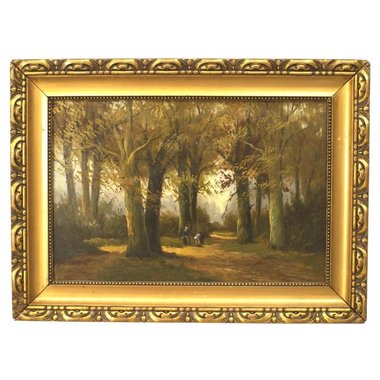 Ölgemälde einer viktorianischen Landschaft, handgemalt, Ende des 19. Jahrhunderts