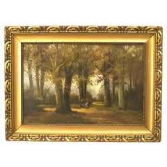 Victorian Landscape Oil Painting, Hand-Painted, Late 19th Century