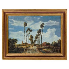 The Avenue at Middellaruis, Hand-Painted Biedermeier Landscape, 24x31